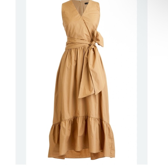 J. Crew Dresses & Skirts - J. Crew Tan Wrap Tiered Midi Sundress